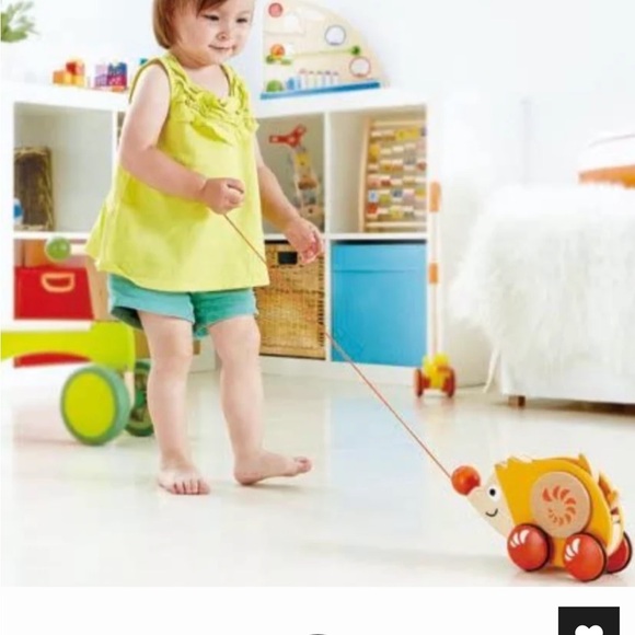 Hape Walk Along Wooden Hedgehog Montessori Pull Toy - Picture 8 of 8